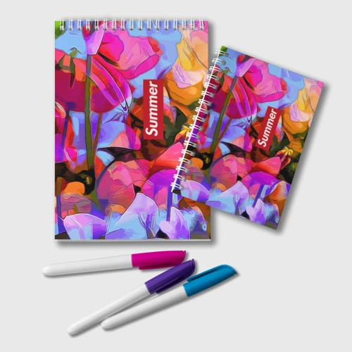 Блокнот Красочный летний цветочный паттерн Summer color pattern
