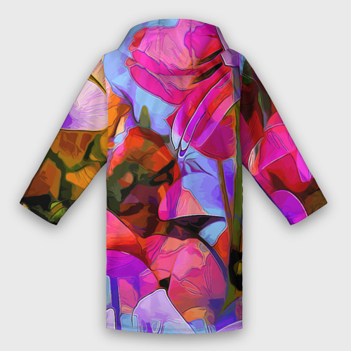 Женский дождевик 3D Красочный летний цветочный паттерн Summer color pattern, цвет белый - фото 2