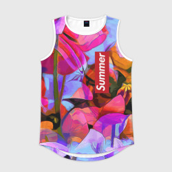 Мужская спортивная майка 3D Красочный летний цветочный паттерн Summer color pattern