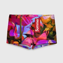 Детские купальные плавки 3D Красочный летний цветочный паттерн Summer color pattern