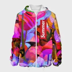 Мужская куртка 3D Красочный летний цветочный паттерн Summer color pattern