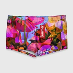 Мужские купальные плавки 3D Красочный летний цветочный паттерн Summer color pattern