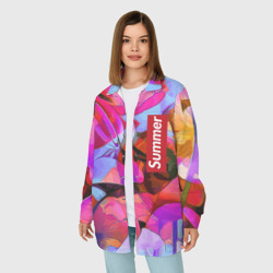 Женская рубашка oversize 3D Красочный летний цветочный паттерн Summer color pattern - фото 2