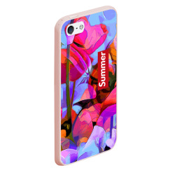 Чехол для iPhone 5/5S матовый Красочный летний цветочный паттерн Summer color pattern - фото 2