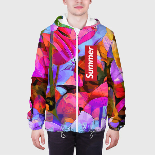 Мужская куртка 3D Красочный летний цветочный паттерн Summer color pattern, цвет 3D печать - фото 4