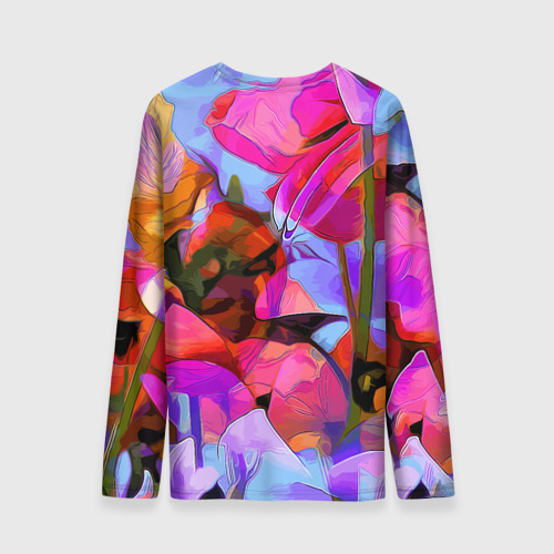 Мужской лонгслив 3D Красочный летний цветочный паттерн Summer color pattern, цвет 3D печать - фото 2