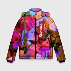 Зимняя куртка для мальчиков 3D Красочный летний цветочный паттерн Summer color pattern