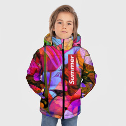 Зимняя куртка для мальчиков 3D Красочный летний цветочный паттерн Summer color pattern - фото 2