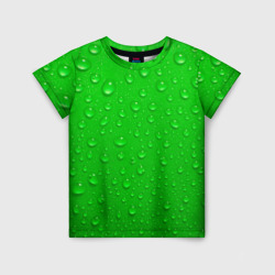 Детская футболка 3D зеленый фон с росой