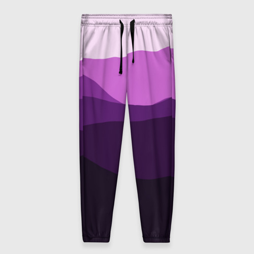 Женские брюки 3D фиолетовый градиент горы абстракция, цвет 3D печать