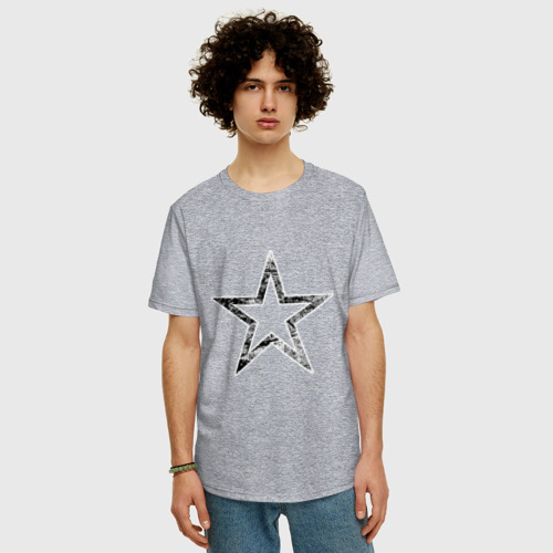 Мужская футболка хлопок Oversize с принтом Звезда star, фото на моделе #1