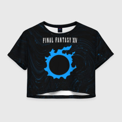 Женская футболка Crop-top 3D Final fantasy XIV - метеор Разводы