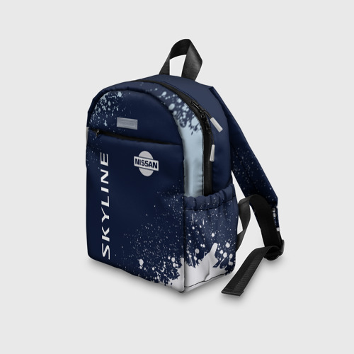 Детский рюкзак 3D с принтом NISSAN SKYLINE + Краска, вид сбоку #3