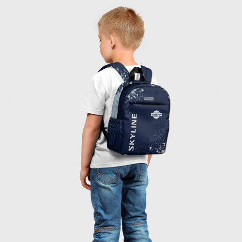 Детский рюкзак 3D с принтом NISSAN SKYLINE + Краска, фото на моделе #1