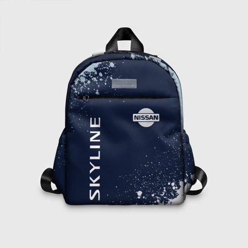 Детский рюкзак 3D с принтом NISSAN SKYLINE + Краска, вид спереди #2