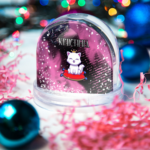 Игрушка Снежный шар Кристина - кошка - Огонь - фото 3