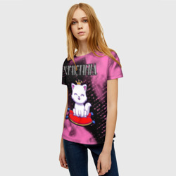 Женская футболка 3D Кристина - кошка - Огонь - фото 2