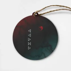 Деревянная игрушка круг The Witcher Волк Черные Молнии