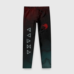 Детские леггинсы 3D The Witcher Волк Черные Молнии