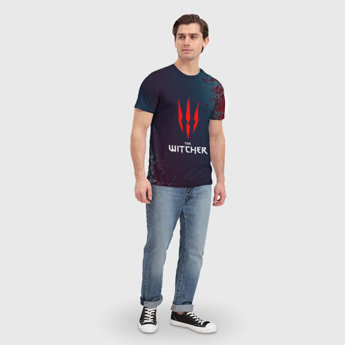 Мужская футболка 3D The Witcher - Ведьмак красные когти, цвет 3D печать - фото 5
