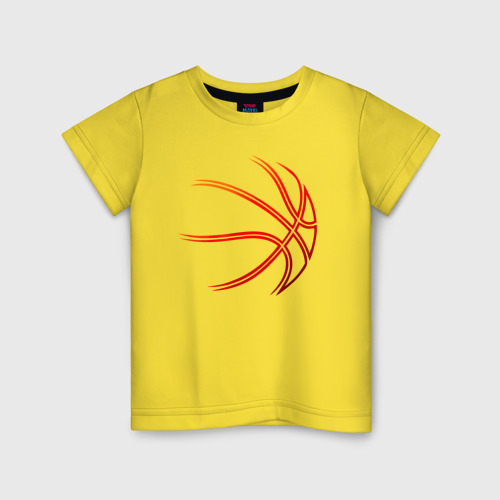 Детская футболка хлопок Баскетбольный мяч оранж, цвет желтый