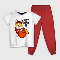 Детская пижама с белой футболкой Just dunk IT корги
