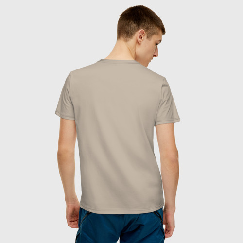 Мужская футболка хлопок JUST DUNK IT корги, цвет миндальный - фото 4