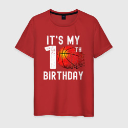 Мужская футболка хлопок Это мой 10 день рождения баскетбол