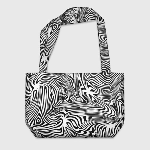 Пляжная сумка 3D Сумасшедшая зебра. Абстрактный узор с извилистыми линиями - фото 2