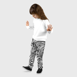 Детские брюки 3D Сумасшедшая зебра. Абстрактный узор с извилистыми линиями - фото 2