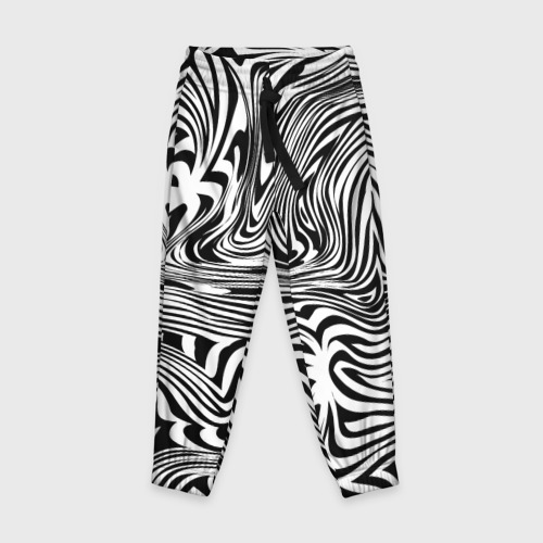 Детские брюки 3D Сумасшедшая зебра. Абстрактный узор с извилистыми линиями, цвет 3D печать