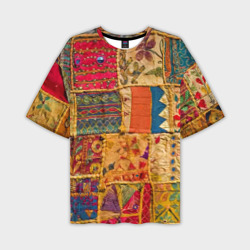 Мужская футболка oversize 3D Пэчворк Лоскутное одеяло Patchwork Quilt