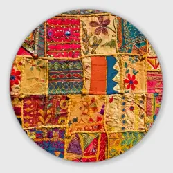 Круглый коврик для мышки Пэчворк Лоскутное одеяло Patchwork Quilt