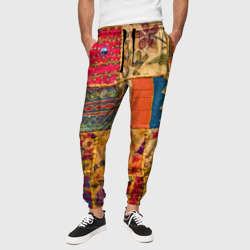 Пэчворк Лоскутное одеяло Patchwork Quilt – Мужские брюки 3D с принтом купить