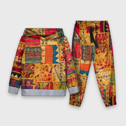 Детский костюм с толстовкой 3D Пэчворк Лоскутное одеяло Patchwork Quilt