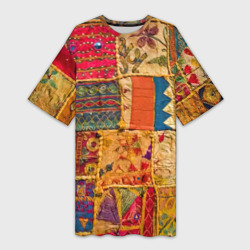 Пэчворк Лоскутное одеяло Patchwork Quilt – Платье-футболка 3D с принтом купить