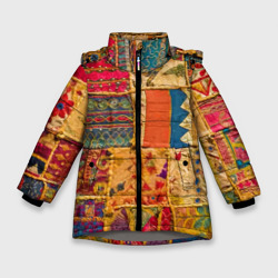 Зимняя куртка для девочек 3D Пэчворк Лоскутное одеяло Patchwork Quilt