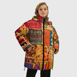 Женская зимняя куртка Oversize Пэчворк Лоскутное одеяло Patchwork Quilt - фото 2