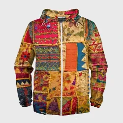 Мужская ветровка 3D Пэчворк Лоскутное одеяло Patchwork Quilt