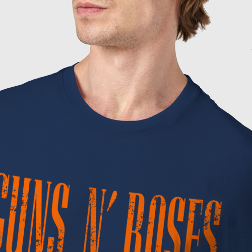 Мужская футболка хлопок Guns-n-roses афиша, цвет темно-синий - фото 6