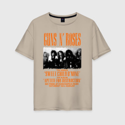 Женская футболка хлопок Oversize Guns-n-roses афиша