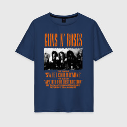 Женская футболка хлопок Oversize Guns-n-roses афиша