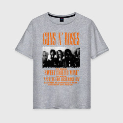 Женская футболка хлопок Oversize Guns-n-roses афиша