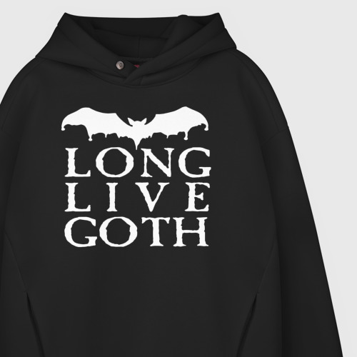 Мужское худи Oversize хлопок Long Live Goth, цвет черный - фото 4