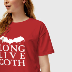 Женская футболка хлопок Oversize Long Live Goth - фото 2