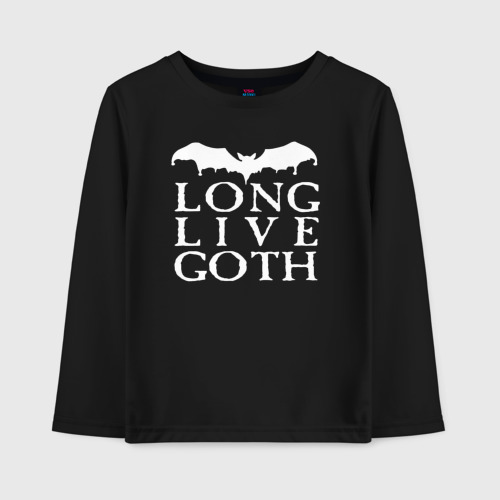 Детский лонгслив хлопок Long Live Goth, цвет черный