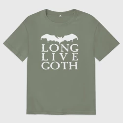 Женская футболка хлопок Oversize Long Live Goth