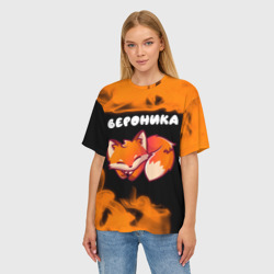 Женская футболка oversize 3D Вероника - лисичка - Пламя - фото 2