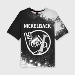 Женская футболка oversize 3D Nickelback кот Брызги