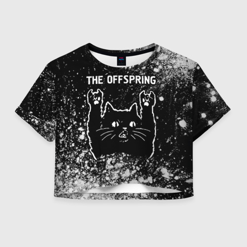 Женская футболка Crop-top 3D The Offspring Rock Cat, цвет 3D печать